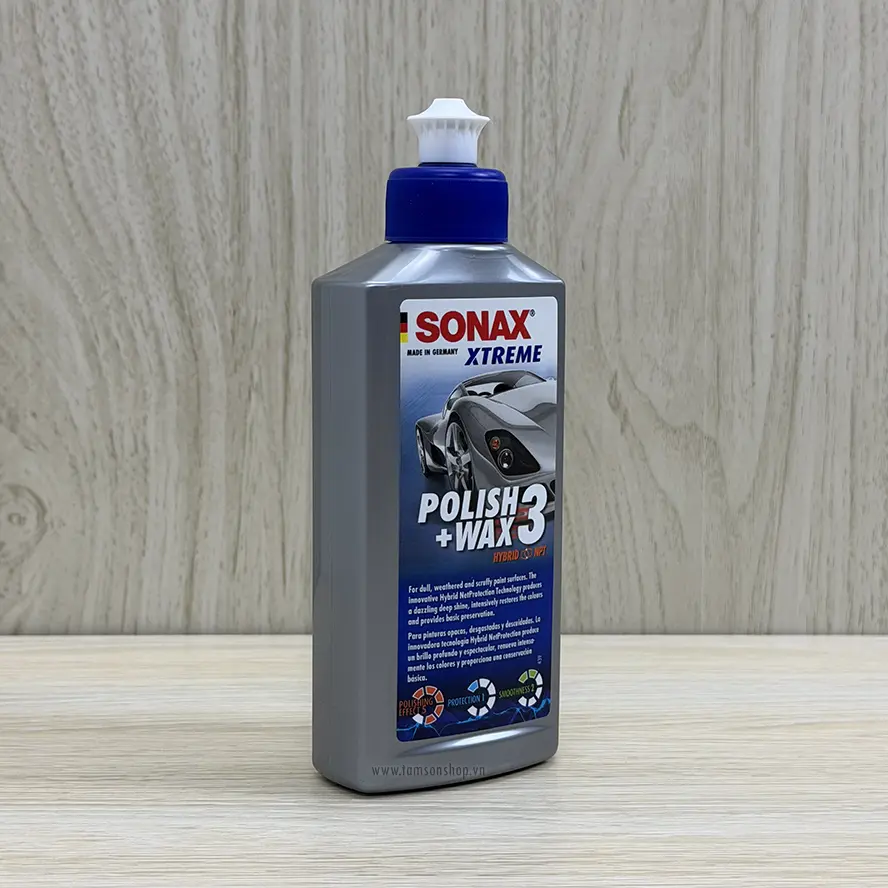 Kem đánh bóng xóa xước và bảo vệ sơn xe Sonax Xtreme Polish+Wax 3