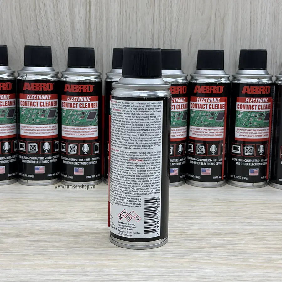 Chai Abro Contact Cleaner EC-533 vệ sinh mạch điện tử và thiết bị điện - Làm sạch và khô nhanh.