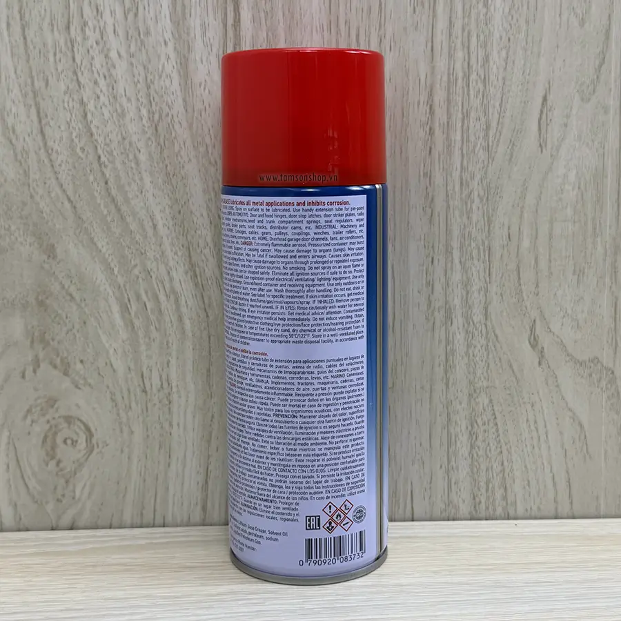 Chai xịt mỡ bò nước Abro White Lithium Grease LG-380. Dùng để bôi trơn và bảo vệ các chi tiết kim loại.