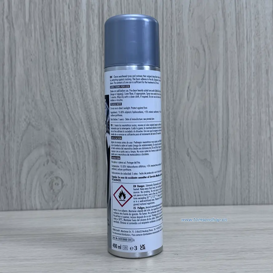 Chai làm sạch và bảo dưỡng lốp xe ô tô Sonax Tyre Care 435300