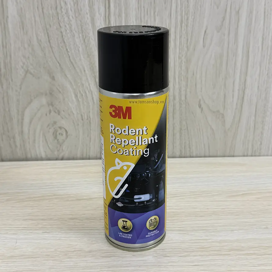 Chai xịt chống chuột 3M - Bảo vệ các bộ phận nhựa và cao su trên xe ô tô chống lại sự cắn phá của chuột.