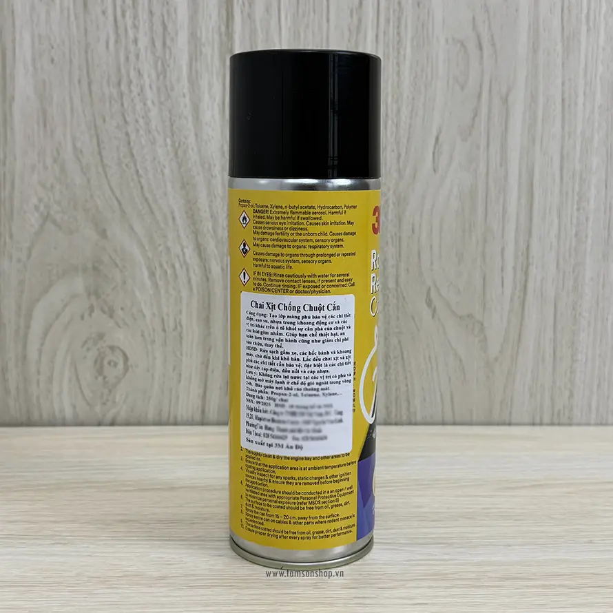 Chai xịt chống chuột 3M - Bảo vệ các bộ phận nhựa và cao su trên xe ô tô chống lại sự cắn phá của chuột.