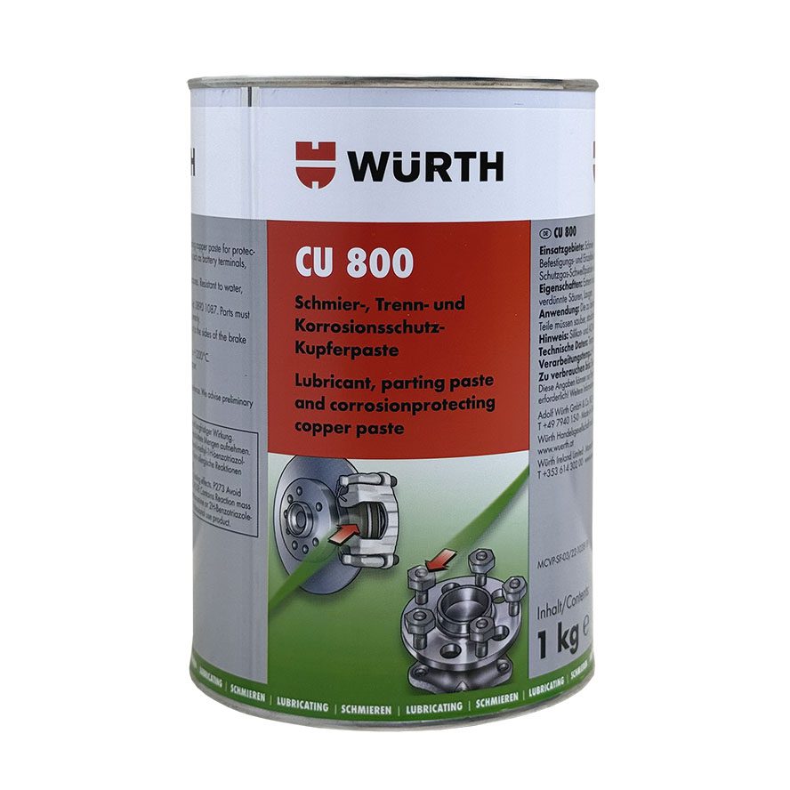 Mỡ bò đồng chịu nhiệt độ cao CU 800 Copper Paste Wurth 08938002 lon 1 kg