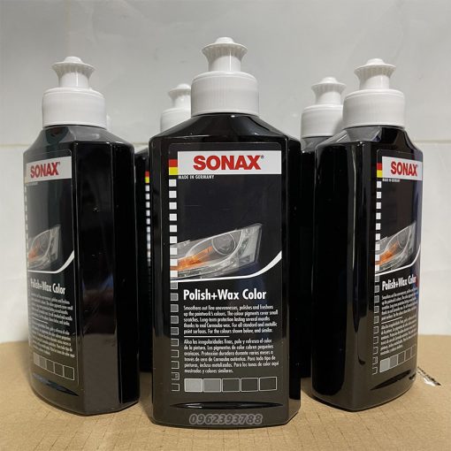 Kem đánh bóng sơn xe màu đen Sonax Polish+Wax color 296141 250ml