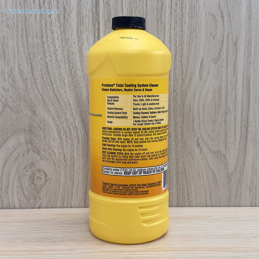 Dung dịch vệ sinh két nước làm mát động cơ Prestone AS105R chai 946ml