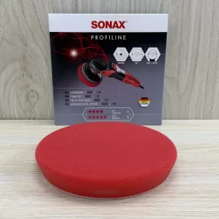 Phớt đánh bóng Sonax đỏ tối ưu sử dụng cho máy đồng tâm với đế 5in và 6in.
