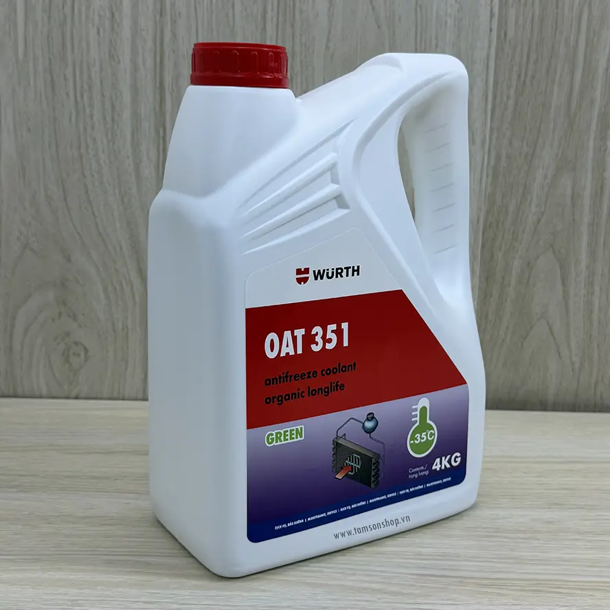Nước làm mát động cơ Wurth xanh OAT-351 Dùng cho các dòng xe ô tô con, xe du lịch, xe tải nhẹ.