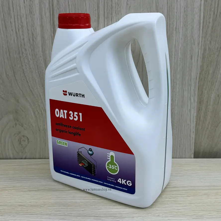 Nước làm mát động cơ Wurth xanh OAT-351 Dùng cho các dòng xe ô tô con, xe du lịch, xe tải nhẹ.